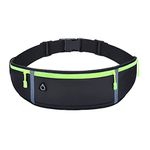 Synaty Waist Bag for Men & Women, Stylish Slim Fanny Pack Casual Sling Shoulder Chest Pack with Adjustable Strap for Walking Cycling Running Hiking Hold Phones, Keys, Cards (Black)