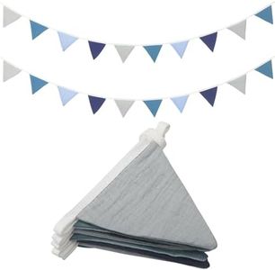 Oudain 17 ft Pennant Banner Flags, 2 Pcs Nursery Garland Triangle Bunting Flag Baby Banner for Nursery Decor Baby Birthday Boho Wedding Shower Party Event, Each 8.5 ft(Bright Color)