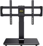 AM alphamount Swivel Universal TV Stand for 32-80 Inch LED/LCD/OLED TVs Tabletop TV Base Holds up to 99lbs Height Adjustable TV Mount with Tempered Glass Base Max VESA 600X400mm- APTVS08