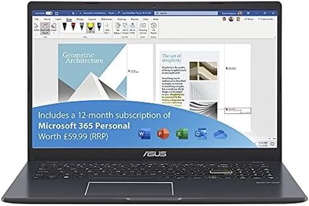 ASUS Vivobook E510MA 15.6 Inch Full HD Laptop (Intel Celeron N4020, 4GB RAM, 64GB eMMC, Windows 10) Includes 1 Year Microsoft Office 365 Subscription