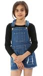 True Face Girls Dungarees Denim Sleeveless Kids Bibs & Braces Cotton Jeans Pant Short Children Dress 13/14 Years Mid Blue