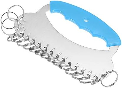 PATIKIL 18 Rings Stainless Steel Key Organizer, Portable Keyring Holder Keychain Storage Management for Home Office Apartment, Blue