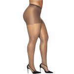 Hanes Women's Curves Control Top Toe Silky Sheer Pantyhose, 20 den, Nude, 3-4X