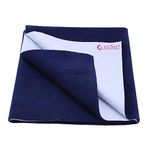 Glassiano Star Waterproof Reusable Water Poof Quick Dry Sheet for Elderly Patient (Large-100cm X 140cm Color-Navy Blue)