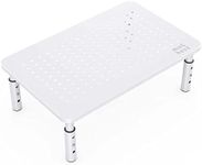 Minthouz Monitor Stand Riser Adjustable in 3 Heights, Metal Mesh Desk with Anti-Slip Rubber for Laptop, Computer, iMac, Printer, PC,Up to 20 kg, Ergonomic Computer Monitor Stand Riser-White