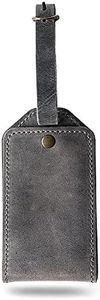 PEGAI 100% Soft Touch Rustic Leather Luggage ID Tag, Secure With Snap Closure and Easy Attachment to Suitcase, Backpack, Handbag, Handmade Travel Accessories Luggage Tags (Rock Grey)