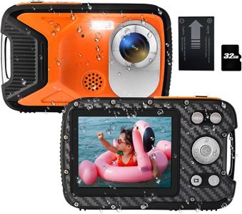Waterproof Digital Camera 30MP – 17FT Underwater, 32GB Card, Fill Light