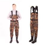 NEYGU 5MM Insulated Neoprene Hunting Waders WIth Rubber Boots, Feet US14 / EU48, Height ≤215cm