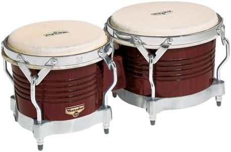 Latin Percussion M201-ABW LP Matador Wood Bongos - Almond Brown/Chrome 8.625-inch