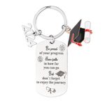 Graduation Keychain 2024, Stainless Steel Metal College Graduate Keychain Graduation Gifts Senior Key Chain Grad Souvenirs for Her Him College High School Students, with Gift Box