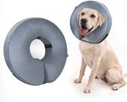 Inflatable Dog Collars for After Surgery - Inflatable Pet Collar for Dogs and Cats - Sizes XS, S, M, L, XL - Dog Donut Inflatable Collar (Grey M)