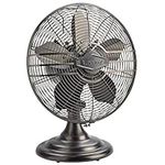 Lasko Oscillating Table Top Fan, Portable, 3 Quiet Speeds, for Bedroom, Kitchen and Office, 17", Bronze, R12210