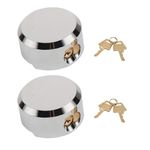 2 Pack Hidden Shackle Padlock Keyed Alike Heavy Duty Lock Anti Theft 2-7/8" Solid Steel Puck Lock Trailer Lock, Van Lock, Truck Door Padlock for Trailer Vans Gates Garage Shed Warehouse