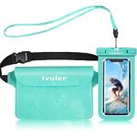 ivoler Waterproof Pouch Bag + Phone Case, Waterproof Case Dry Bag for Beach,Swim,Boating,Kayaking,Hiking,Protect Phone, Camera, Cash, Mp3, Passport, Document From Water, Sand, Snow, Dust - Green