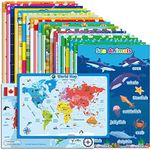 23 Educational Preschool Posters for Toddlers and Kids, Learning Charts for Pre-K, Map of Canada Kindergarten,Classrooms,Nursery,Homeschool Supplies,Teach Alphabet Numbers