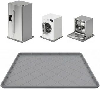 Washing Machine Pan, Drain Pan & Drip Pan, 30"x32" Thickened Silicone Mat with 1" Raised Edge, Non-Slip & Waterproof, Foldable Anti-Vibration Floor Protector for Laundry & Dryer - Grey - BLOFK
