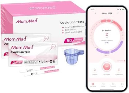 MOMMED 50 Test Ovulation + 50 Cupules collectrices, Suivi précis du test d'ovulation, LH50 (25mIU/ml) Tests d'ovulation Haute Sensibilité