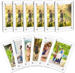 COYMOS 12 Packs Acrylic Fridge Magnetic Picture Frame Magnetic Polaroid Frames for Photos Instax Mini Frame Clear 2.36 x 3.54 Inch