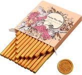 24 Pieces Glue Gun Sealing Wax Sticks for Wax Seal, Mini Envelope Glue Gun Sealing Wax for Wedding Invitations, Cards Envelopes, Snail Mails, Wine Packages, Idea (Gold)