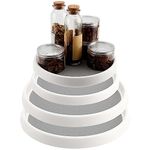 SINJEUN 4 Pack 10 Inch & 12 Inch Lazy Susan Turntable, Non Skid Condiment Spinning Tray, Lazy Susan Organizer for Kitchen, Refrigerators and Cabinets