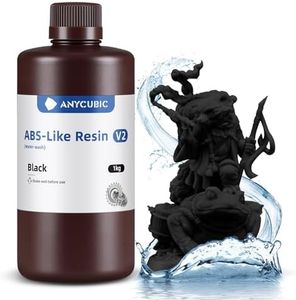 ANYCUBIC Water Washable ABS-Like 3D Printer Resin, High Toughness and Durability, High Precision and Easy to Post-Process, Low Odor, Wide Compatibility for All LCD Resin 3D Printers (Black, 1kg)