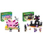 LEGO 21247 Minecraft The Axolotl House Set, Buildable Underwater Base with Diver Explorer, Zombie plus Dolphin and Puffer Fish Figures & 21242 Minecraft The End Arena, Player-vs-Player Battle Playset