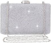 BAIGIO Women's Clutches Diamante Silver Gold Clutch Bag for Wedding Party Sparkly Rhinestone Evening Bag Ladies Handbag