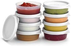 SIGNORA WARE Condiment Cups With Lids- 8 Pk. 2.3 Oz.Salad Dressing Container To Go Small Food Storage Containers With Lids- Sauce Cups For Lunch Box Picnic Travel White