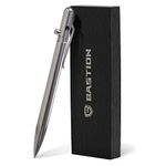 BASTION Slim Bolt Action Stainless Steel Pen with Gift Case - Luxury Executive Retractable Super Lightweight Cute Metal Pen - Ink Refillable Pocket EDC Writing Ballpoint Pens for Men & Women