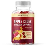 Apple Cider Vinegar Gummy 1000MG | Vegan Healthy Weight Digestion & Keto Diet Support ACV Gummies | With The Mother, Vitamin B6, B12 & Folate | Vinaigre de Cidre de Pomme Bruleur de Graisse | 60 Ct