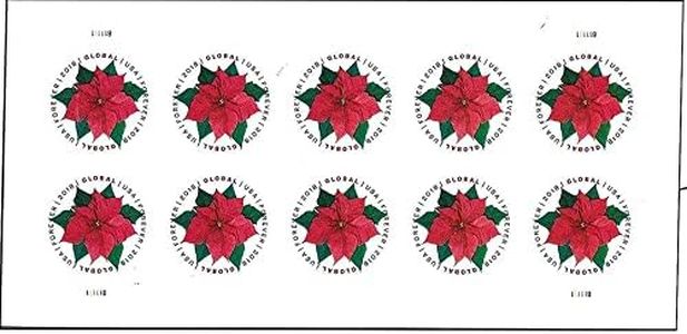 Global Poinsettia 1 Sheet of 10 International First Class Forever US Postage Stamps Mail Holiday Celebration Flower (10 stamps)