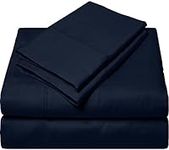 100% Egyptian Giza Cotton Bed Sheet Sets, My Giza Dream Sheets and Pillow - [4 PCs] 16 Inch Deep-Pocket Heavy Egyptian Giza Bedsheet - [Twin, Navy Blue Solid]