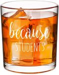 DAZLUTE Teacher Appreciation Gifts, Because Students Whiskey Glass for Men Teacher Male Professor Teachers Day Graduation Day Birthday Christmas, Best Teacher Gifts Thank You Gifts from Students, 10oz