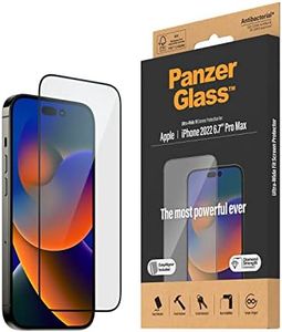 PanzerGlass™ Clear Glass Screen Protector for iPhone 14 Pro Max - Ultra-Wide Fit Tempered Glass Screen Protector with Anti-Fingerprint Coating and mounting aid for Easy Installation