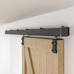 CCJH 200CM/6.6FT Sliding Door Track Barn Door Hardware Kit Closet Box Rail Hidden Roller Minimalist Modern Style