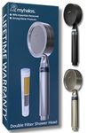 MyHalos® Shower Filter for Hard Water UK - High Pressure Filter Shower Head Set (no Hose) to Reduce Chlorine, Water Softener - Easy to Install Power Filtered Showerhead (Chrome)