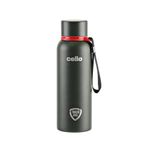 Cello Duro Kent Thermosteel Water Bottle 750ml, Military Green | ISI Certified | 24 Hours Hot & Cold Flask | Double Walled Vacuum Insulated Bottle | Ideal for Personal Use, Corporate & Festive Gifting