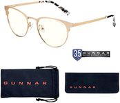 Gunnar Gaming and Computer Eyewear - Apex, Frame Colour: Gold Marble/Onyx Navy, Lens Tint: Clear (Blocks 35% Blue Light & 100% UV Light) - Blue Light Blocking Glasses - Patented lens