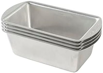 Nordic Ware Natural Aluminum Commercial Mini Loaf Pans, Four 2-Cup Pans
