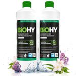 BiOHY Floor Cleaner for Mopping Robots with a Fresh Spring Scent (2 x 1l Bottle) | Cleaning Agent Concentrate for All Floor-Cleaning Robots | Foam-Free & Streak-Free | Sustainable 1:200 Concentrate