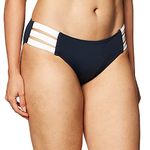 Seafolly Women's Block Party Multi Strap Bikini Bottom Swimsuit, Indigo, 12