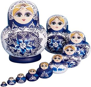 YAKELUS Russian Nesting Dolls Russian Dolls Matryoshka Doll Russian Dolls for Kids for Adults 10 Piece Set Handmade 1070