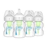 Dr. Brown’s Natural Flow Anti-Colic Options+ Wide-Neck Baby Bottles 5 oz/150 mL, with Level 1 Slow Flow Nipple, 4 Pack, 0m+