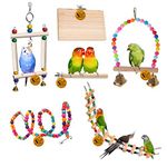 Sage Square Wooden Bird Toys Combo | Platform3x4.5 Perch6 ComboNo.1, Bird Perch, Platform, Ladder, Cage Accessories, Budgie, Cockatiel, Conure, Resting Toy & Wooden Training Aid for Bird & Parrot