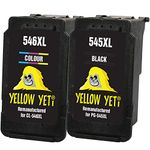 YELLOW YETI PG-545XL CL-546XL Remanufactured Ink Cartridges (Black, Colour) for Canon Pixma MG2450 MG2550 MG2550S MG2555S MG2950 MG3050 MG3051 MG3052 MX495 iP2850 TR4550 TR4551 TS205 TS3150 TS3151