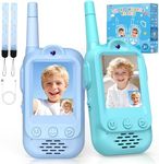 Upgraded Video Walkie Talkies for Kids, Exssary Toys for 3 4 5 6 7 8 Year Old Boys Birthday Gifts Outdoor Toys for Kids 3-5 HD Camera & Fun Voice Changer Rechargeable Walkie Talkies 2 Pack