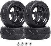 HobbyPark 1/10 On Road Tires & Wheels Rims 12mm Hex Hub for Redcat HPI Tamiya HSP Exceed RC Touring Car Tyre(4-Pack)