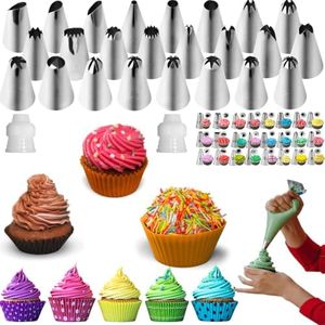 Satianyou Icing Piping Tips Set,Stainless Steel Frosting Piping Kit,Pastry Cake Decorating Tips Baking Tools For Cookies Cupcake Decorating Kit (27)