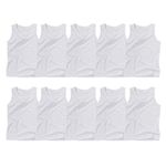 Kids Basket Baby Boys And Girls 100% Pure Cotton White Regular Fit Vest Inner Wear Combo Pack Of 5 (5, 7-8 Years)