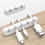 White Cable Clips, Cord Organizer C